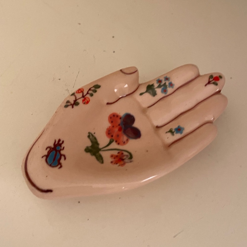 Painted hand ring dish